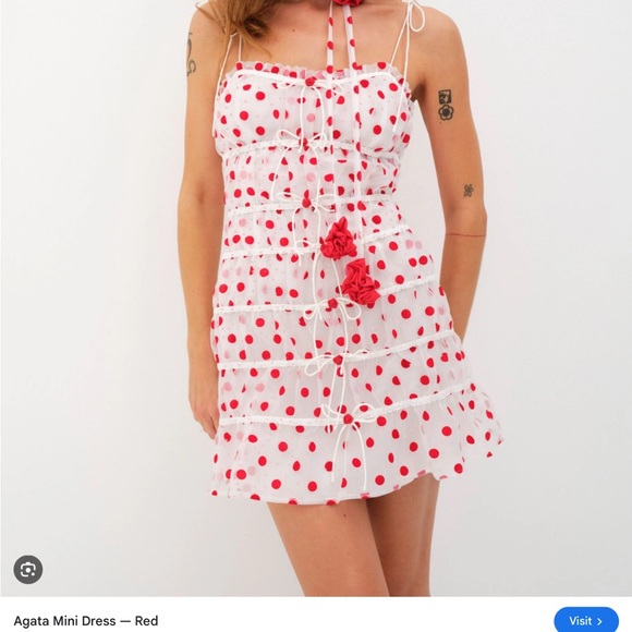 For love and lemons white polka dot dress! So so cute and never worn - Picture 1 of 4